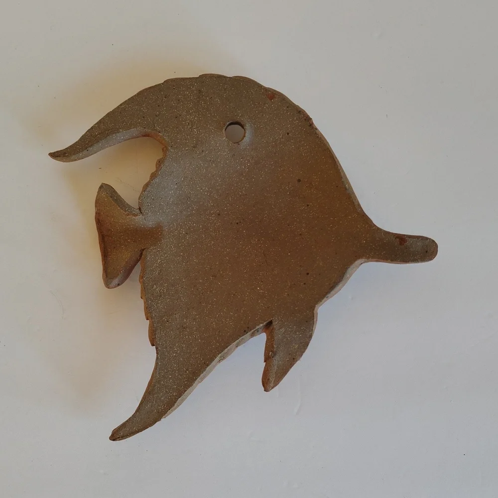 Handcrafted Green Ceramic Fish Wall Accent - Decorative Fish Plaque 8x8